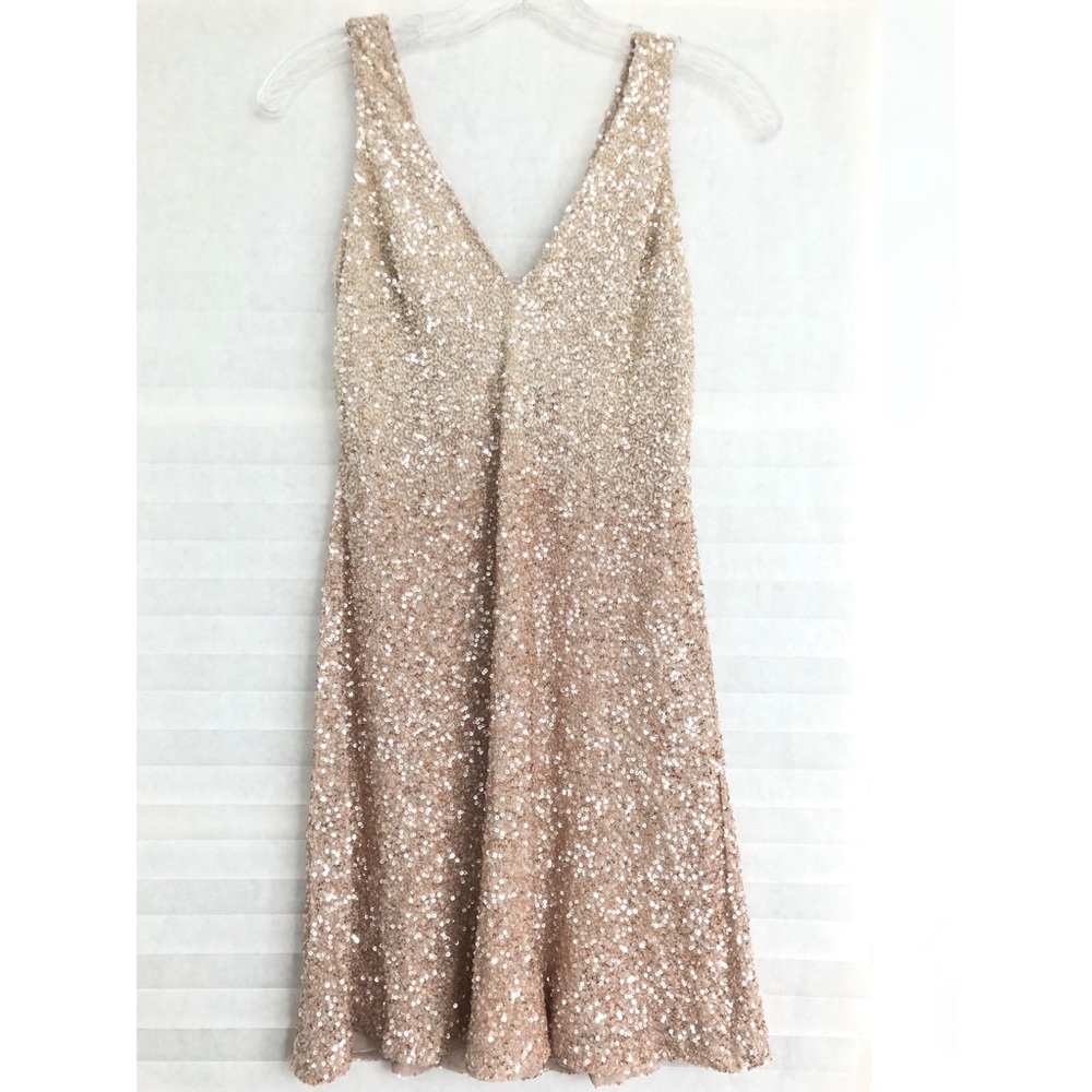 Pamella Roland Ombré Sequin Cocktail Dress